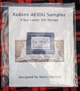 Robins AEIOU Sampler A Soy Luster Silk Design Sampler, Nancy Backus - Picture 1 of 3