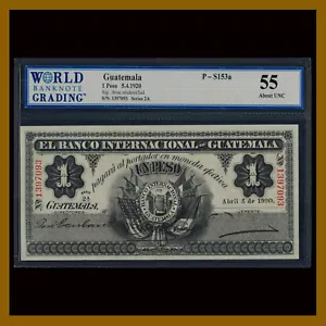 Guatemala 1 Peso, 1920 P-S153a (Series 2A Serial # 1397093) WBG 55 (AU) - Picture 1 of 2