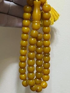 Antique Germany Cherry Amber Rosary 33 سبحة مسكي الماني حر انتيك خراطة افغاني - Picture 1 of 24