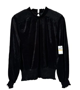 Camicetta Laundry by Shelli Segal nera velluto finto collo taglia small S nuova - Foto 1 di 10