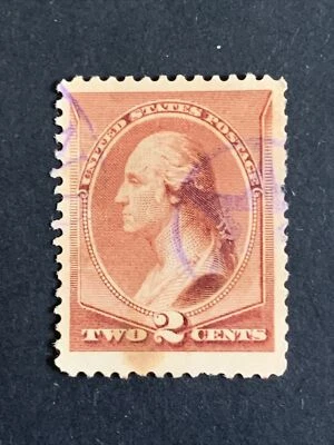 2/735 US Stamps 1883 Scott #210 2c UNH Rare Fresh Lavender Fancy Cancel Coll - Image 1 of 2