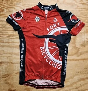 Jakroo FWBA Fort Worth 50th Ann. Cycling Logo Full Zip Bike Jersey Womens Medium - Picture 1 of 7