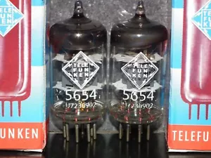Coppia abbinata platino Telefunken 5654 6AK5 EF95 NOS NUOVO CON SCATOLA Ulma fondo diamante - Foto 1 di 20
