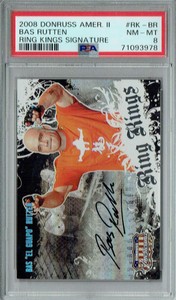 PSA 8 Bas Rutten 2008 Donruss Americana #RK-BR Rookie Card Auto 450 Made