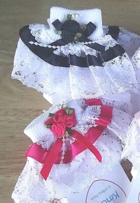 Baby Girl белые носки розовый Cerise темно-синий случай крещения кружева Frilly 0 6 12 м - Изображение 1 из 3