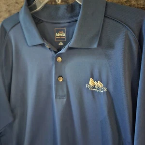 XL Red Rocks Country Club Polo Ashworth Weather Systems Blue Long Sleeve - Picture 1 of 8