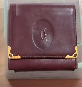 Cartier Must Line Logo Coin Case Bordeaux Leather Fair/Good Used Condition - Picture 1 of 14