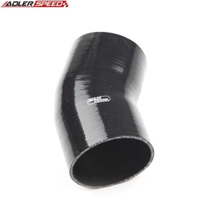 US STOCK 30 Degree 3.5" ID Turbo Black Silicone Hose Intercooler Coupler Pipe  - Picture 1 of 6