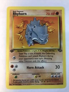 Rhyhorn 61/64 1st Edition Common Jungle Set Pokemon 1999 - Picture 1 of 6