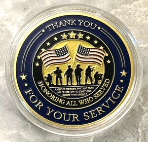 10 PCS*  “Thank You Veteran for Your Service” Military Challenge Coin Honoring - Picture 1 of 3