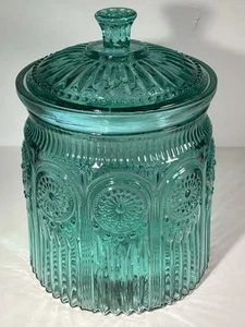 The Pioneer Woman Adeline Keksdose große Dose türkis grün Glas 9,5" - Bild 1 von 23