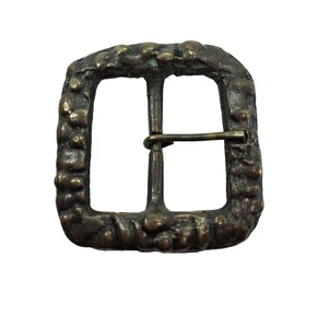 Vintage Brutalist Brass Belt Buckle Square Textured westerncore unisex - Picture 1 of 7