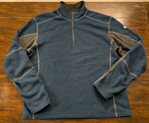 Suéter KÜHL KASHMIRA XL Para Hombre Azul Gris Polar 1/4 Cremallera Pullover Gorpcore Caminata - Imagen 1 de 11