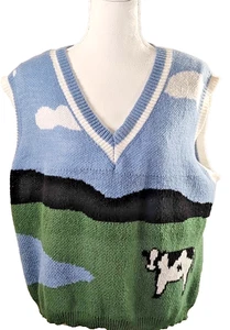 Gilet tricoté femme multicolore style comté vache nature extérieur taille 3xl - Photo 1/6