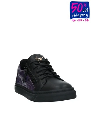 RRP€645 GIUSEPPE ZANOTTI Leather Sneakers US6 UK3 EU36 Textured Made in Italy - Imagem 1 de 4