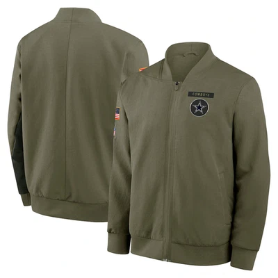Olive Dallas 2025 Salute to Service Sideline Therma Sudadera Cremallera Chaqueta Abrigo Foto 1 de 4