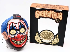 GOBLINHAUS Vtg Ben Cooper Style Plastic Halloween Boxed Mask "CREEPO THE CLOWN" - Picture 1 of 5