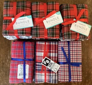 Lote 6 18"x21" 5 piezas Paquete de Tela Algodón Franela Cuadros Precortado Costura y Artesanía - Imagen 1 de 3