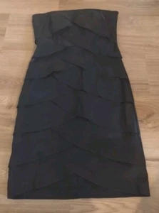 XXI M Medium Bodycon Black Dress Strapless Fits Small Short Holiday - Picture 1 of 6