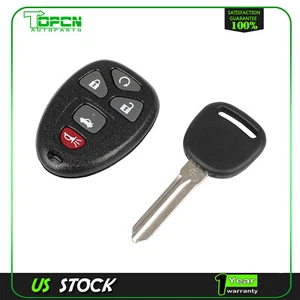 Remote Car Fob + Key For Chevrolet Malibu 2.2L 2004-2008 Malibu 3.9L 2006-2007 - Picture 1 of 9