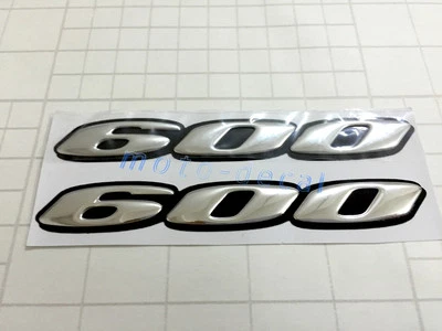 Raised 3D Chrome Emblem Decal For GSX-R 600 GSXR600 Tank Sticker Silver Bling - Imagem 1 de 3