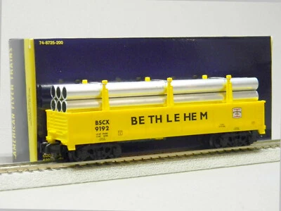 LIONEL AMERICAN FLYER BTHLHM STEEL GONDOLA W PIPE LOAD #9192 S GAUGE 2119192 NEW - Image 1 of 4