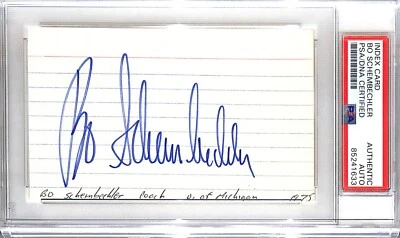 Bo Schembechler Autographed 3x5 Index Card Michigan Wolverines PSA/DNA *1633 - Image 1 of 2