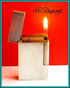 S.T. DUPONT Line 2 GRANDE accendino/bricchetto placcato argento - APPENA REVISIONATO - Foto 1 di 18