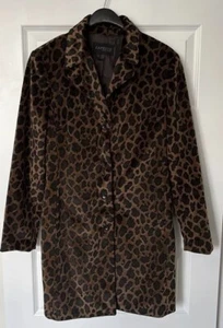 Express, Black/Brown Leopard Print Peacoat Size 9/10, Great Condition - Picture 1 of 8