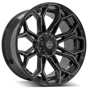 4PLAY Wheel 22x10 6x135 + 6x139.7 GM Chevy RAM 4P83 Black Wheel (1) - Picture 1 of 11