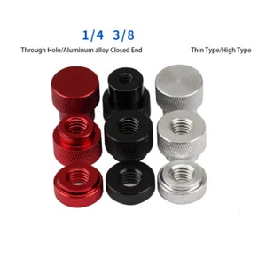 1/4-20 3/8-16 Knurled Thumb Nuts Thin/High Type Aluminum Alloy Hand Grip Knob - Picture 1 of 7