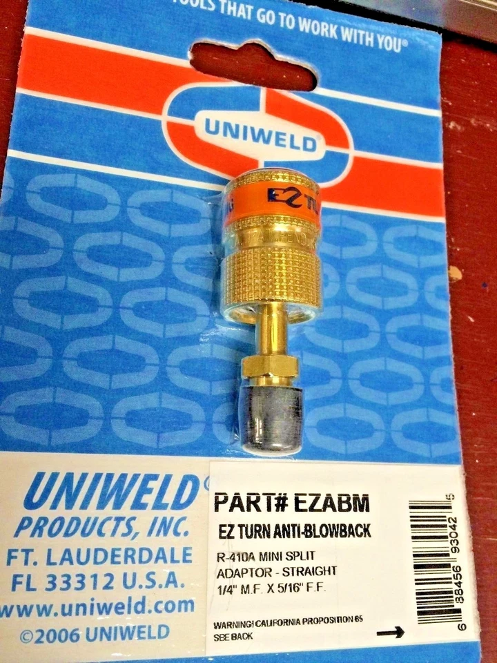 Anti-Blowback valve, Uniweld, EZ Turn, Part# EZABM, 1/4" MF x 5/16"