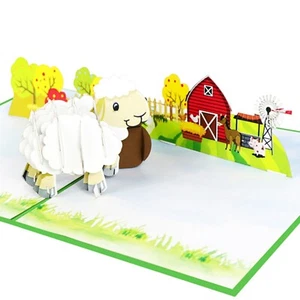 Sheep Baby Pop Up Cards - Picture 1 of 7