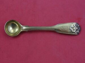English Georgian Sterling SilverSalt Spoon Master London 1831 vermeil 4 3/8"