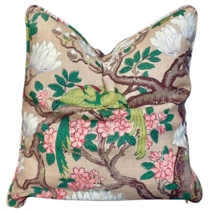 GP & J Baker Rockbird Cushion. Screen-printed. 100% Linen 50cm x 50cm. - Picture 1 of 3