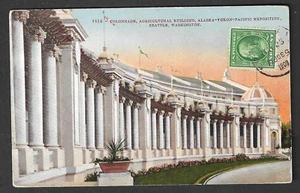 Alaska Yukon Expo postcard of Colonnade of Agricultural Building 1909 - Picture 1 of 3