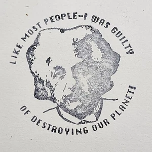 Sello de tinta de goma vintage-Albert Einstein-Planeta-Clima-Conservación - Imagen 1 de 2