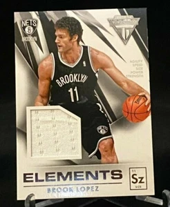 2013-14 Titanium Elements Jerseys #69 Brook Lopez Brooklyn Nets GAME WORN - Picture 1 of 2
