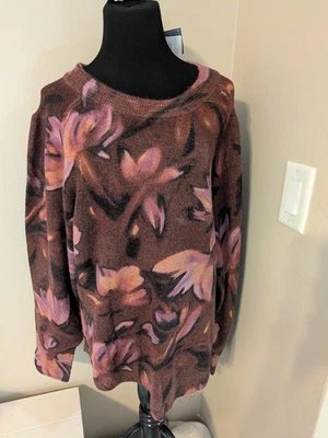 Democracy talla nueva con etiquetas 1X Suéter Floral Cuello Redondo Damas Foto 1 de 4