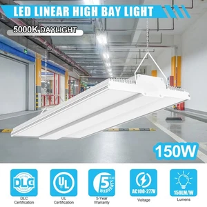 150W Linear LED High Bay Light Commercial Warehouse Garage Fixture 22500LM 5000K - Picture 1 of 14
