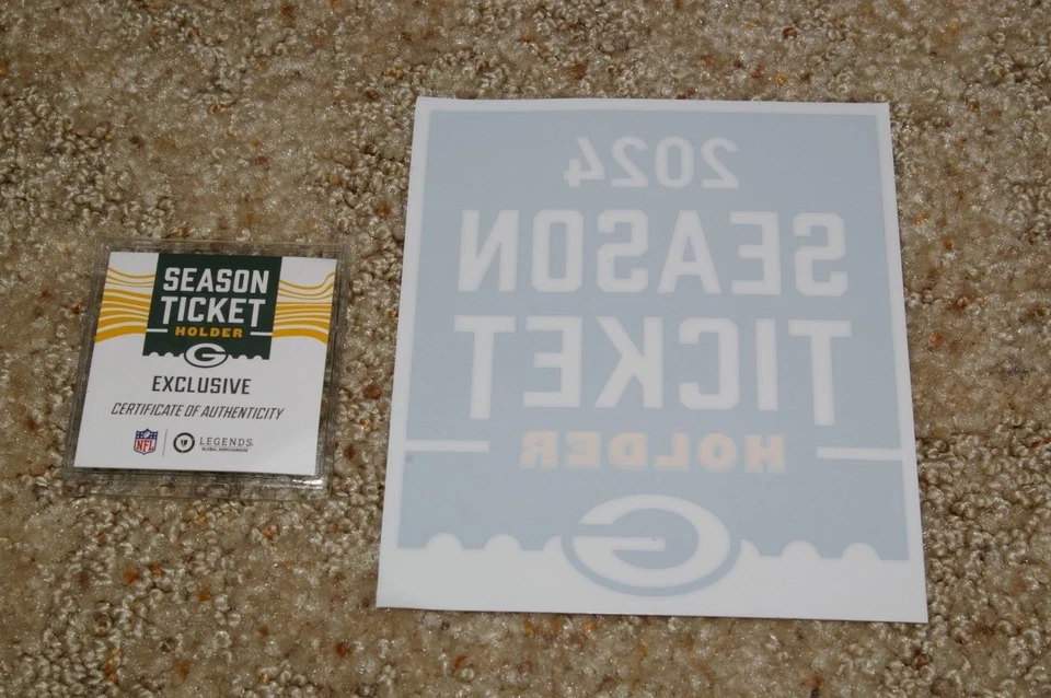 Billete de temporada exclusivo de Green Bay Packers moneda conmemorativa y adhesivo 2024 Foto 1 de 1