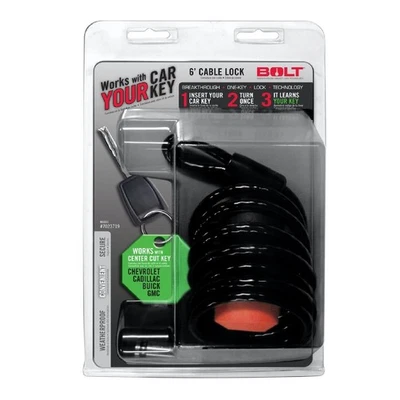 Болт 7023719 универсальный высококачественный 7 футов Черный виниловый болтовой спиральный кабельный замок 1/4 дюйма - Изображение 1 из 4