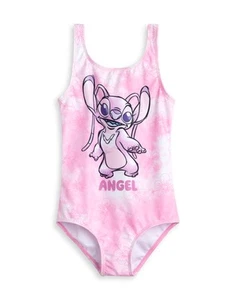 Disney Lilo & Stitch rosa Engel 1-teilig Badeanzug Mädchen - Bild 1 von 10