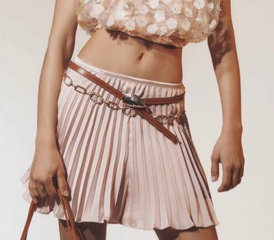 Anthropologie Womens Silky Plissé Pleated Shorts M Pink - Image 1 of 4