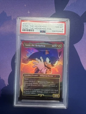 Magic The Gathering Secret Lair Sonic The Hedgehog Foil PSA 8 #2087 - Image 1 of 2