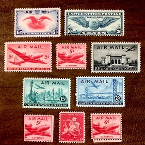 Estampillas de correo aéreo de Estados Unidos C23/C39 montadas como nuevas - Imagen 1 de 5