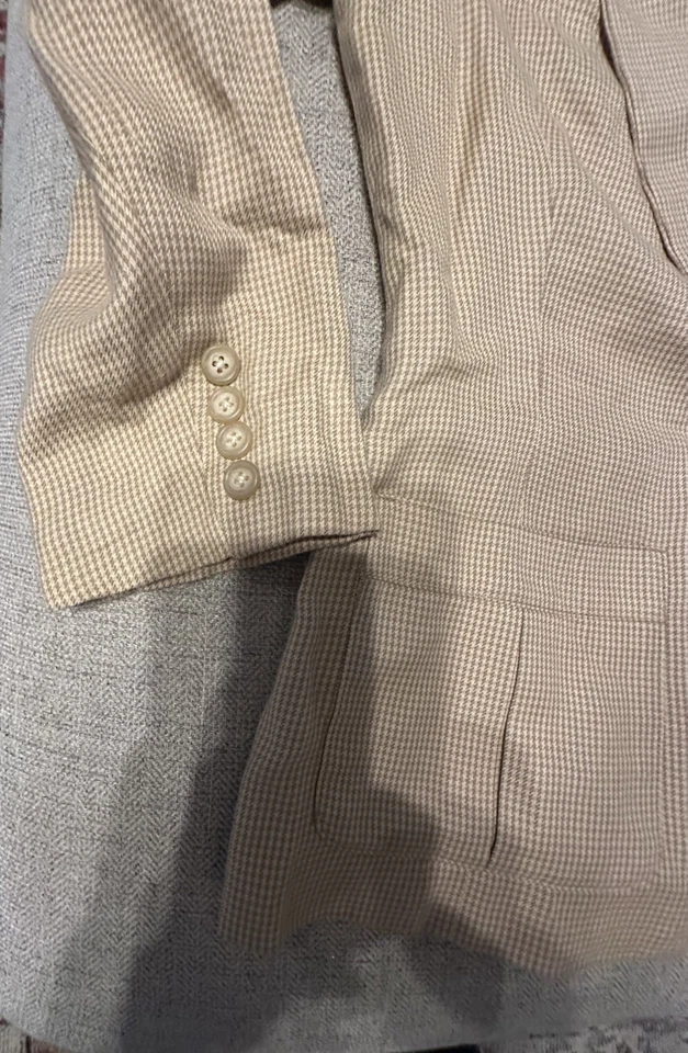 Chaqueta Blazer Ralph Lauren Mujer Marrón Tostado Pata de Gallo 1 Botón 12 Foto 1 de 4