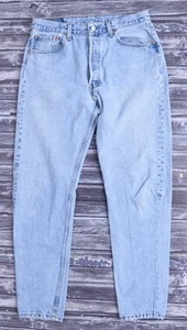 Vintage Levi's 501 USA Made Light Blue Stonewash Jeans 34x32 (32x31) - Picture 1 of 16