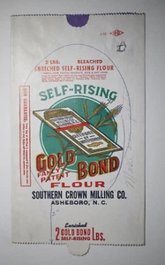 Vintage Paper Sack Bag - SOUTHERN CROWN MILLING, FLOUR, ASHBORO NORTH CAROLINA - Picture 1 of 1