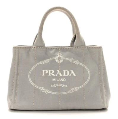 Bolso de hombro PRADA CANAPA gris de lona de mezclilla talla L (w14in × h9in × d9in) Foto 1 de 4